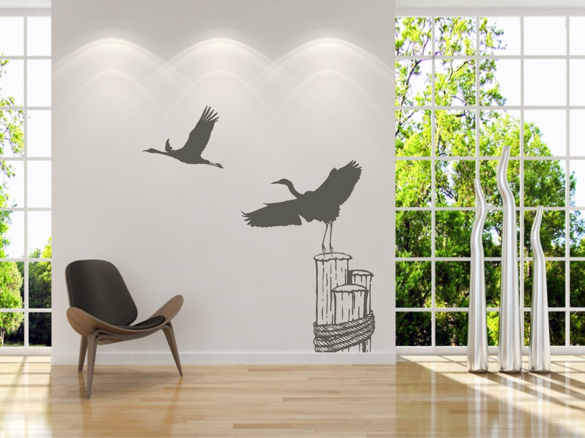 Wandtattoo ' Kraniche am Himmel..' aufkleber