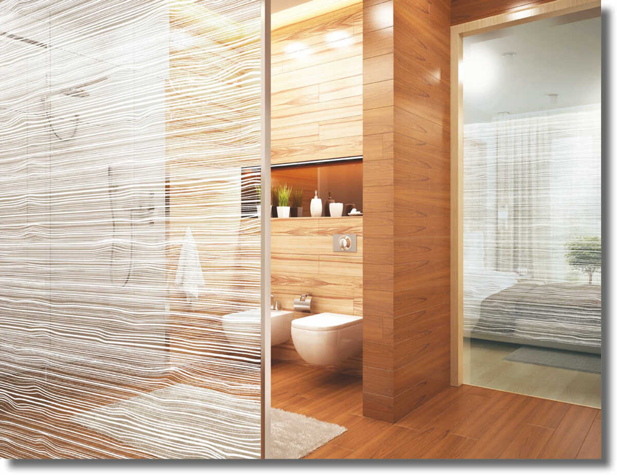 Fenster Sichtschutzfolie mit Motiv 'Holzmaserung'