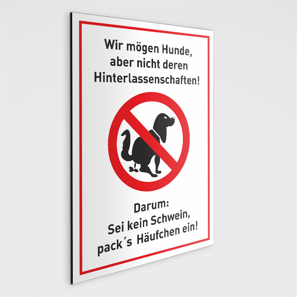 Hundekot Schild - Sei kein Schwein DIN A4
