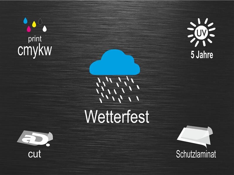 wetterfeste Aufkleber