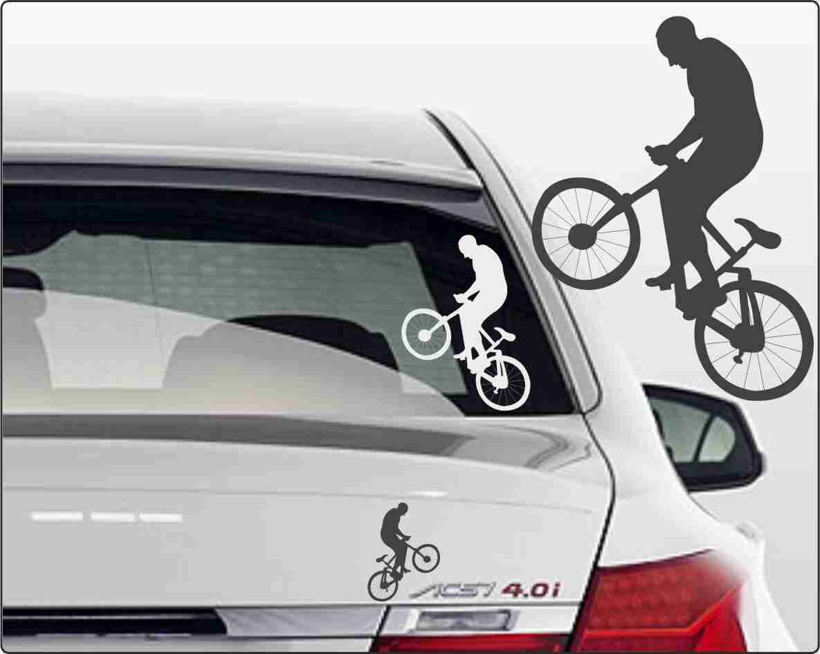Fahrradfahrer als Aufkleber fürs Auto