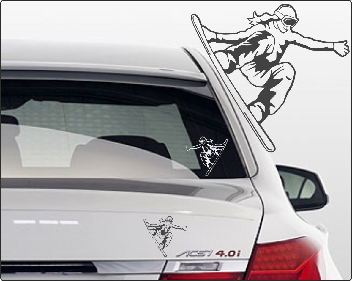 Aufkleber Snowboarderin