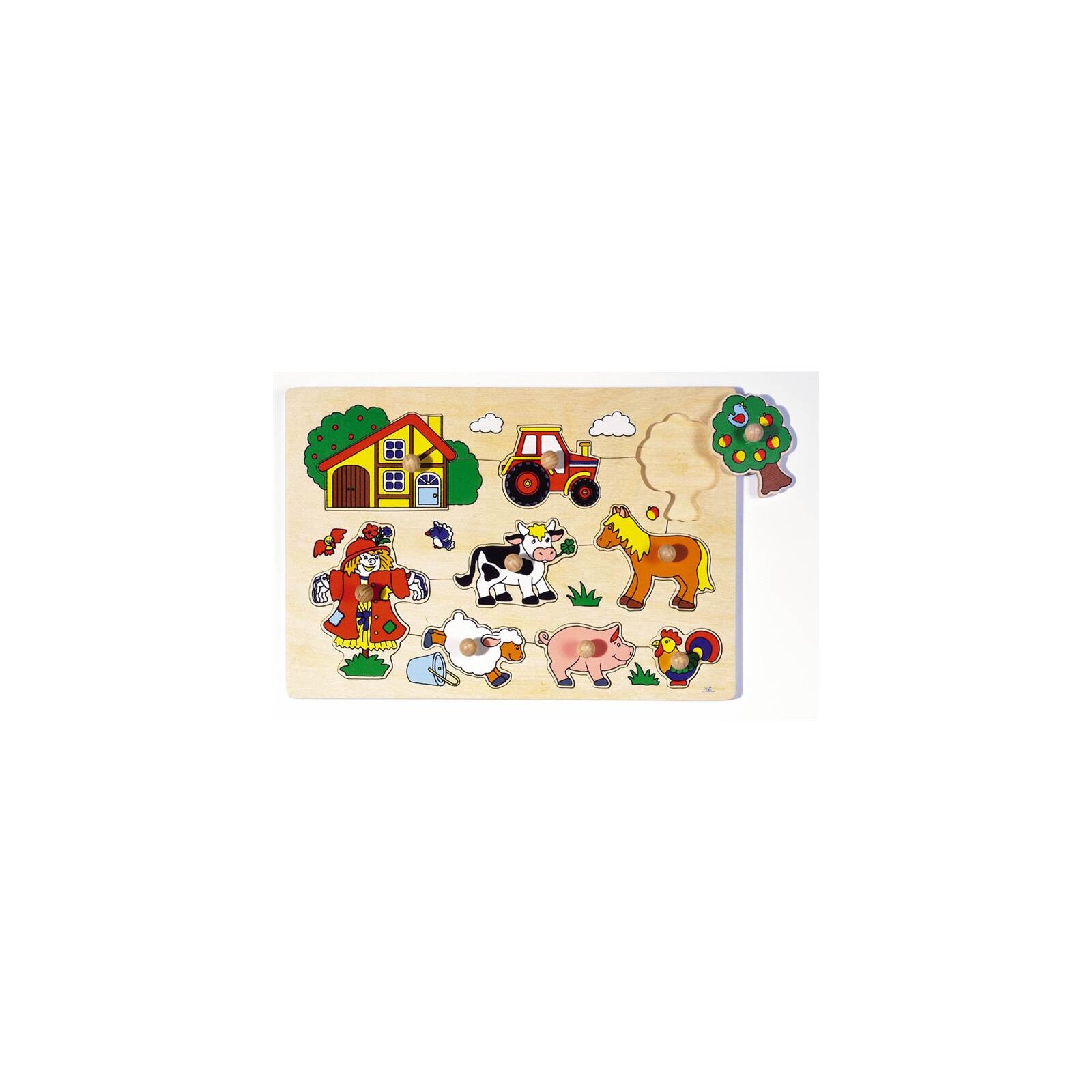 Goki - Puzzle aus Holz - 8 Teile - ab 1 Jahr - Bauernhof II