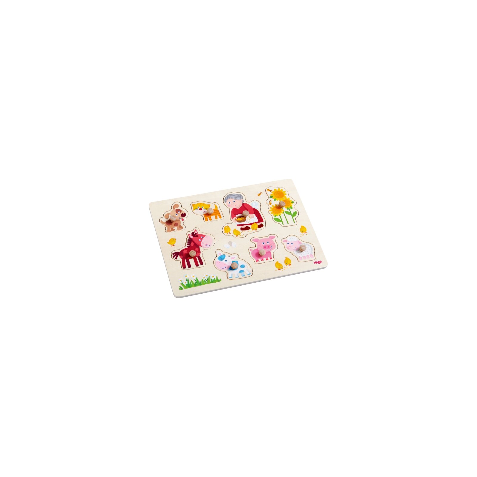 Haba - Puzzle aus Holz - 8 Teile - ab 1 Jahr - Oma Lenis Tiere (A)