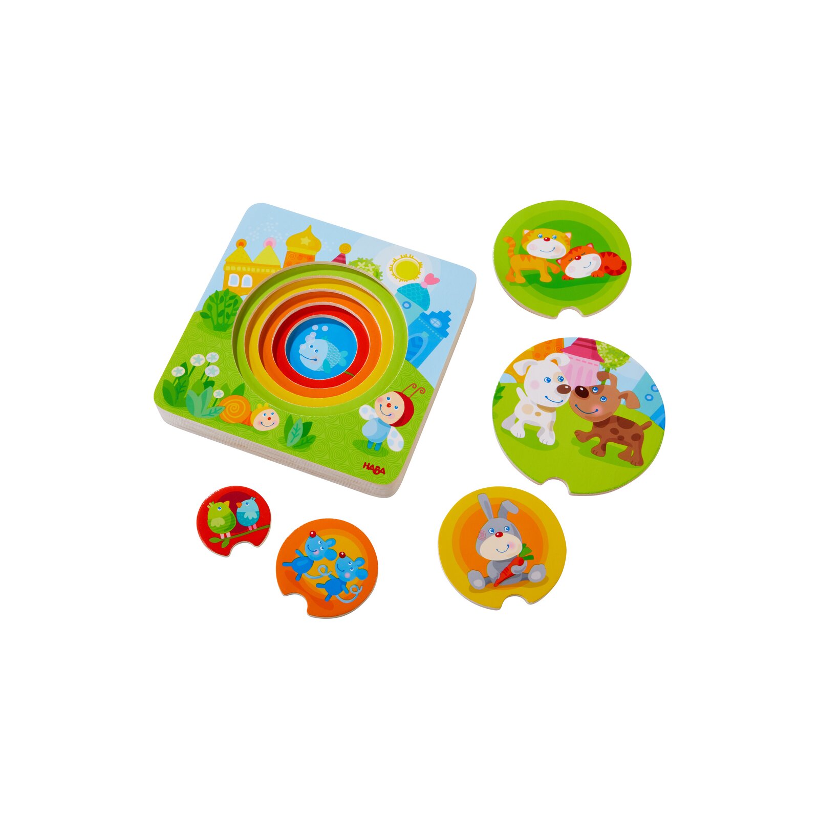 Haba - Puzzle aus Holz - 5 Teile - ab 1 Jahr - Kunterbunte Tierkinder (4)