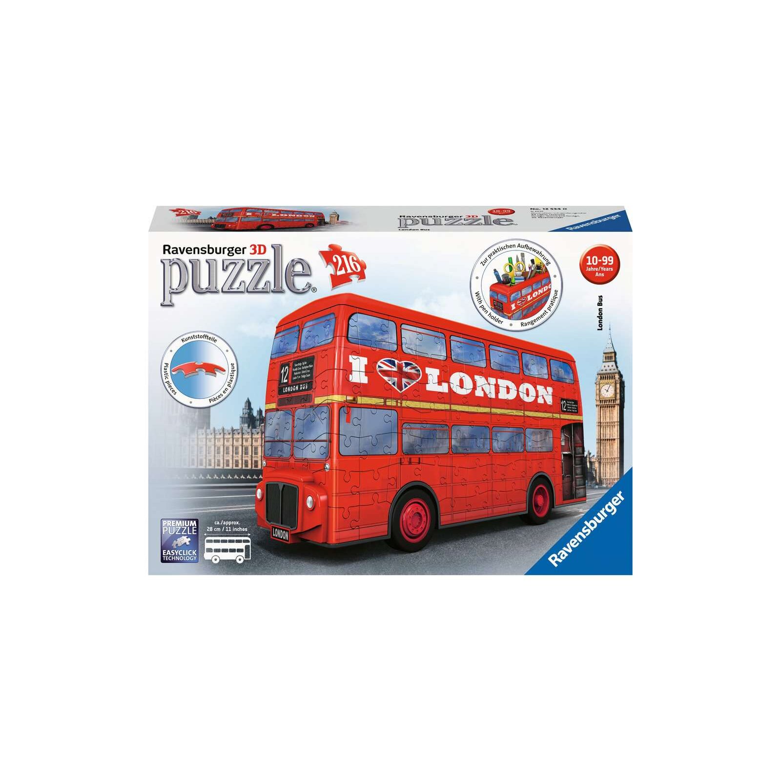 Ravensburger - 3D Puzzle - 216 Teile - ab 8 Jahre - London Bus (A)
