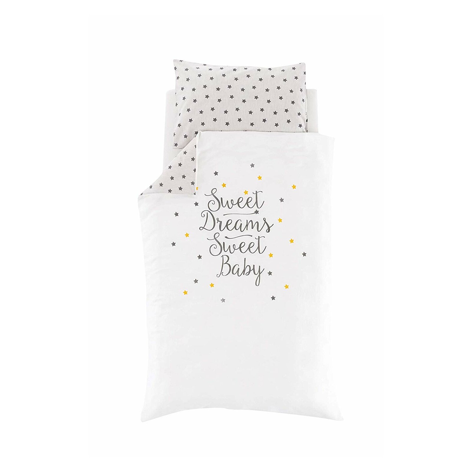 Träumeland - Bettwäsche STERNENTRAUM-GELB (80/80 + 35/40 cm)