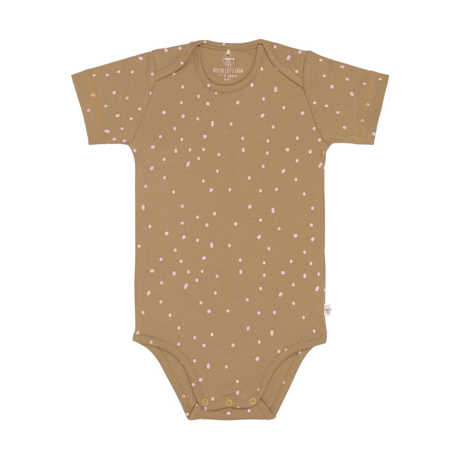 Lässig - Kurzarm-Body aus Bio-Baumwolle, Curry, gepunktet, Gr. 86-92 (A)