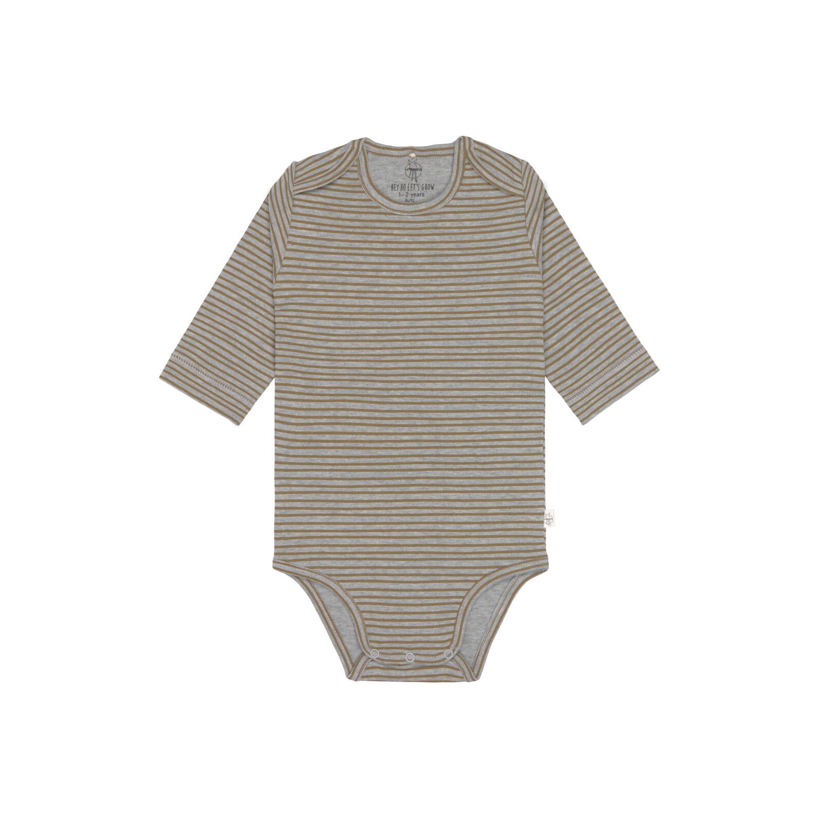 Lässig - Langarm-Body aus Bio-Baumwolle - Striped Grey, Gr. 50-56