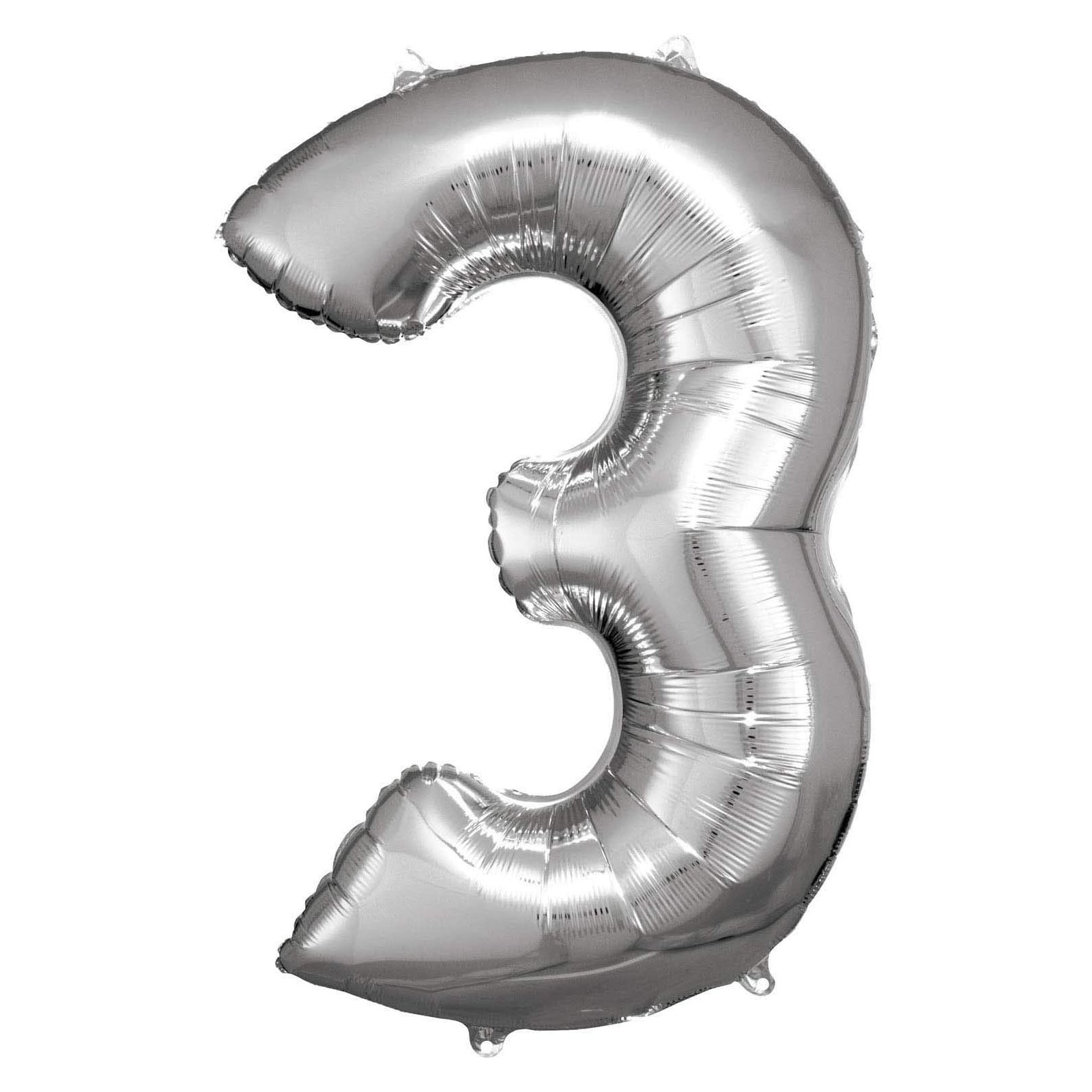 Amscan - Folienballon Silber Zahl 3 (5)