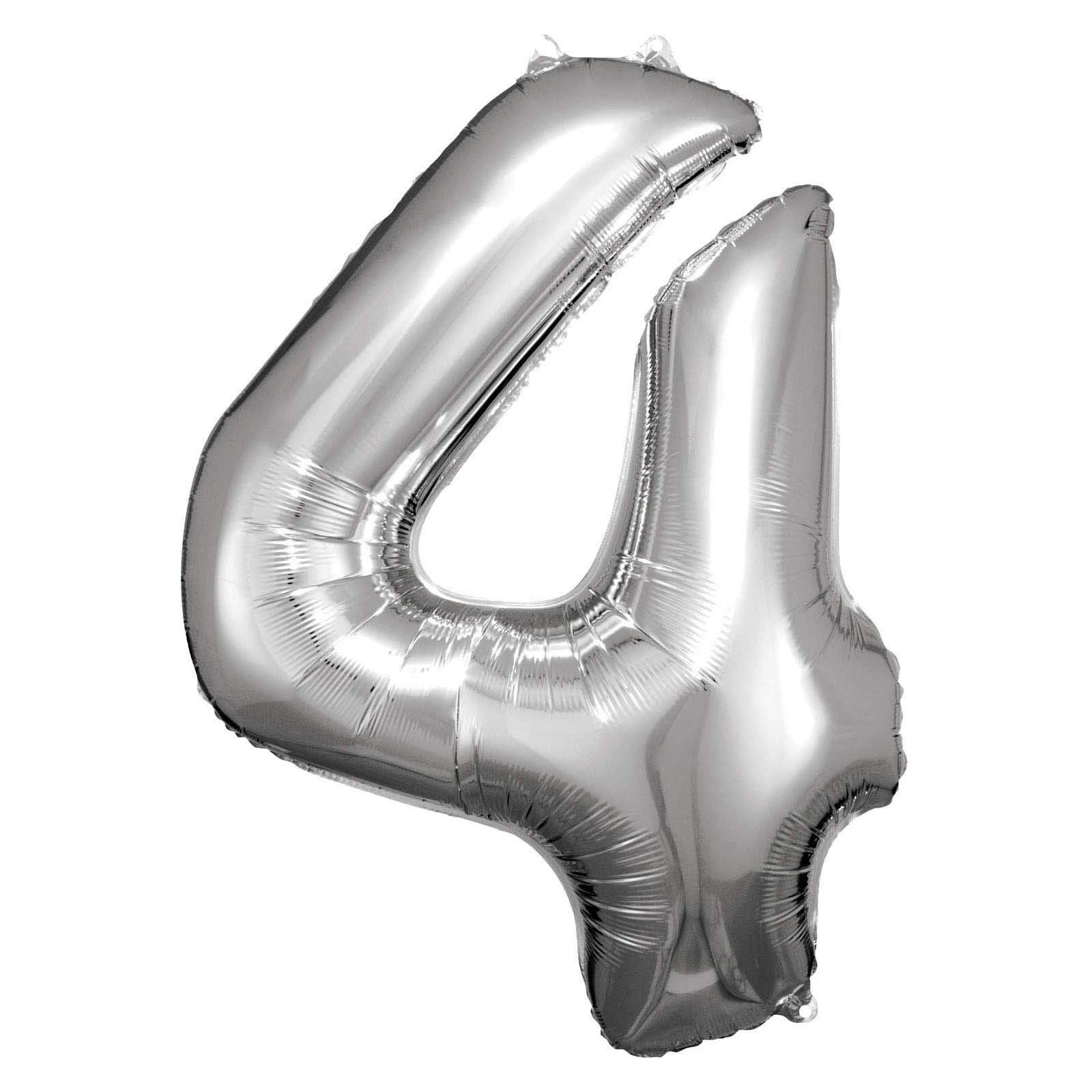 Amscan - Folienballon Silber Zahl 4 (5)