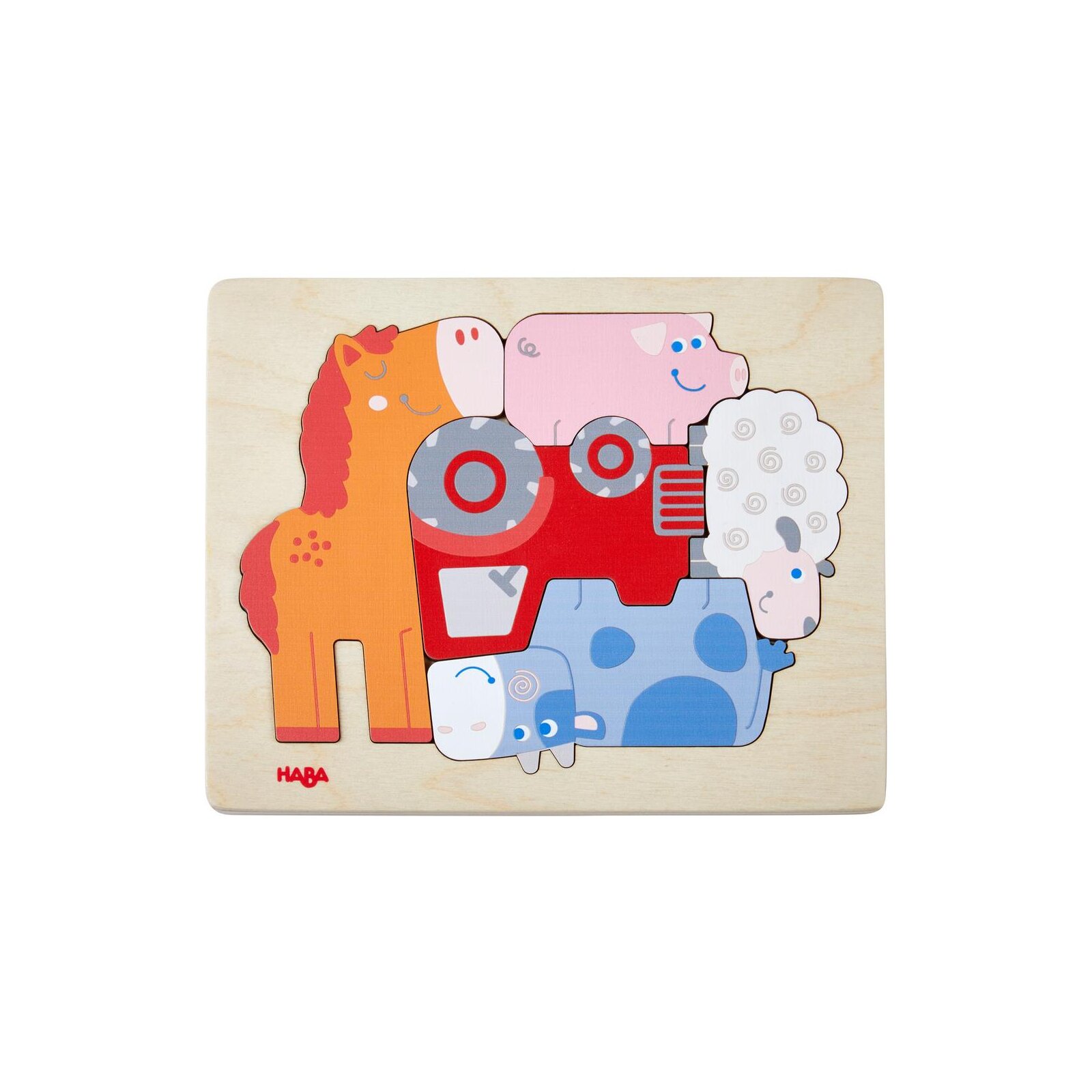 Haba - Puzzle aus Holz - ab 1 Jahr - Tierisch was los (A)