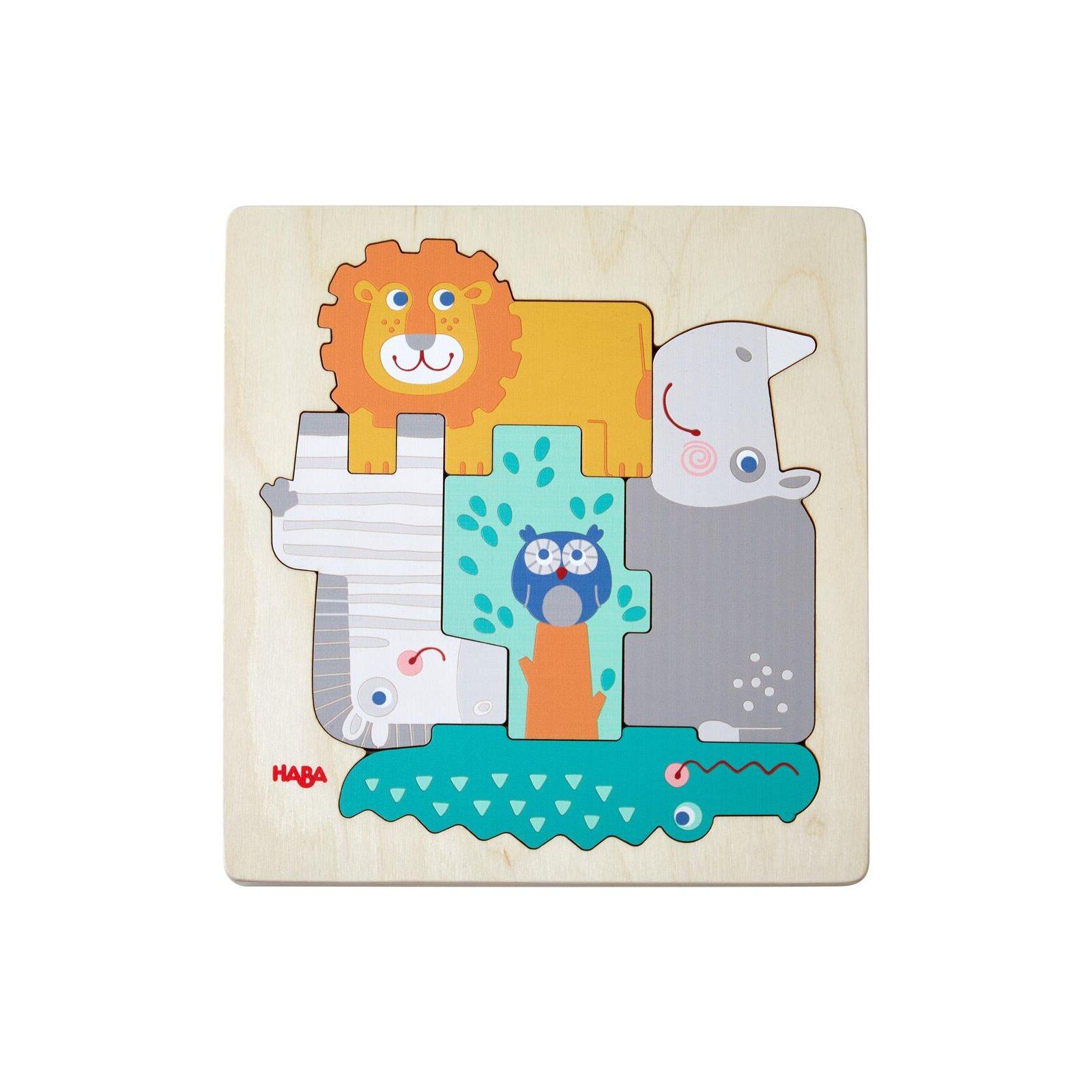 Haba - Puzzle aus Holz - ab 1 Jahr - Tierisch wild (A)