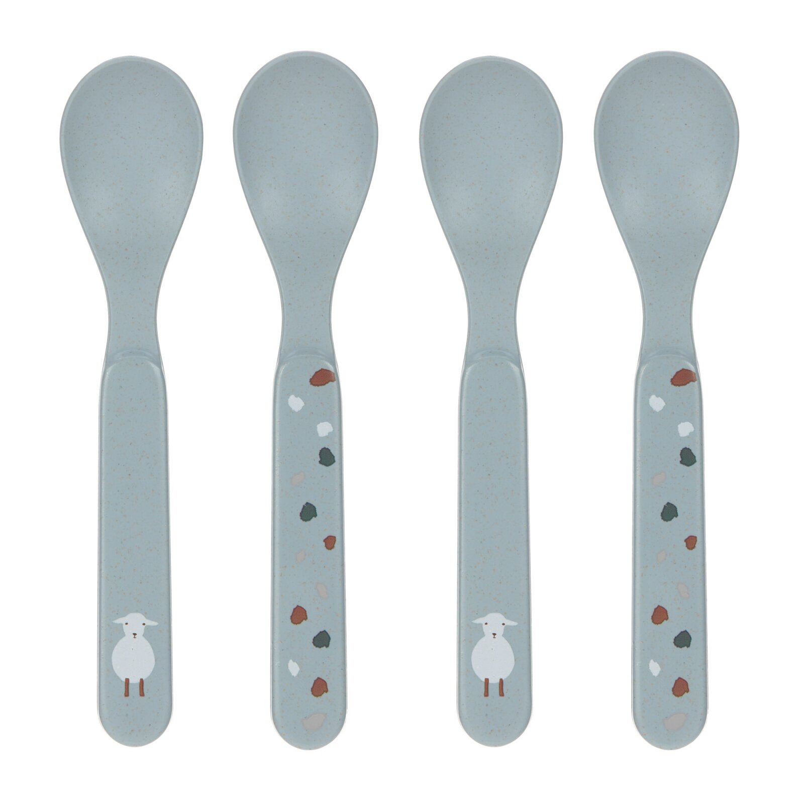 Lässig - Kinderlöffel-Set (4 Stk.) Tiny Farmer Schaf BLAU (A)