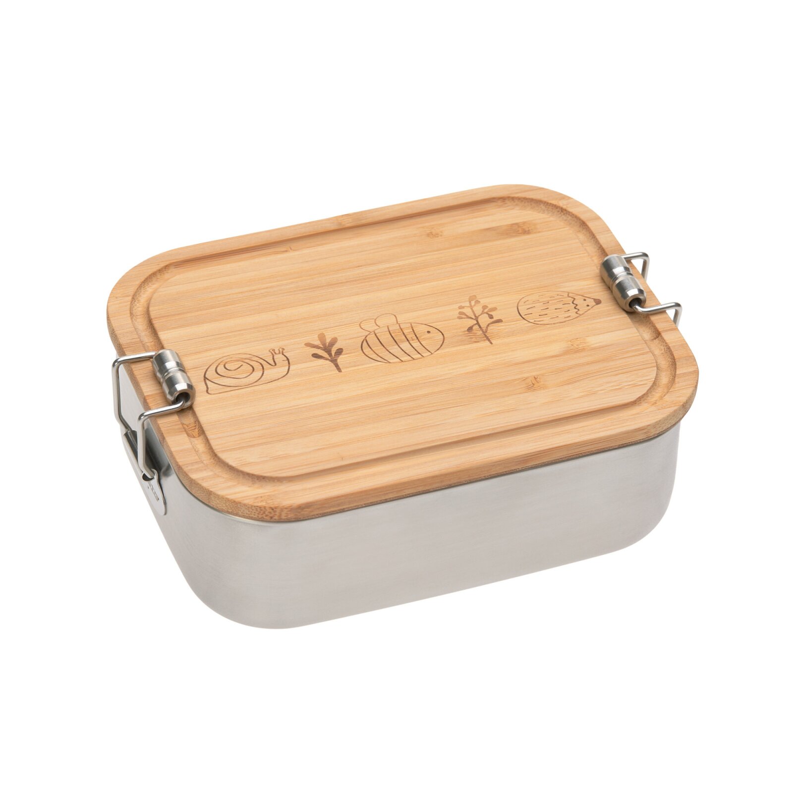 Lässig - Kinder Brotdose Edelstahl - Lunchbox, Garden Explorer (A)