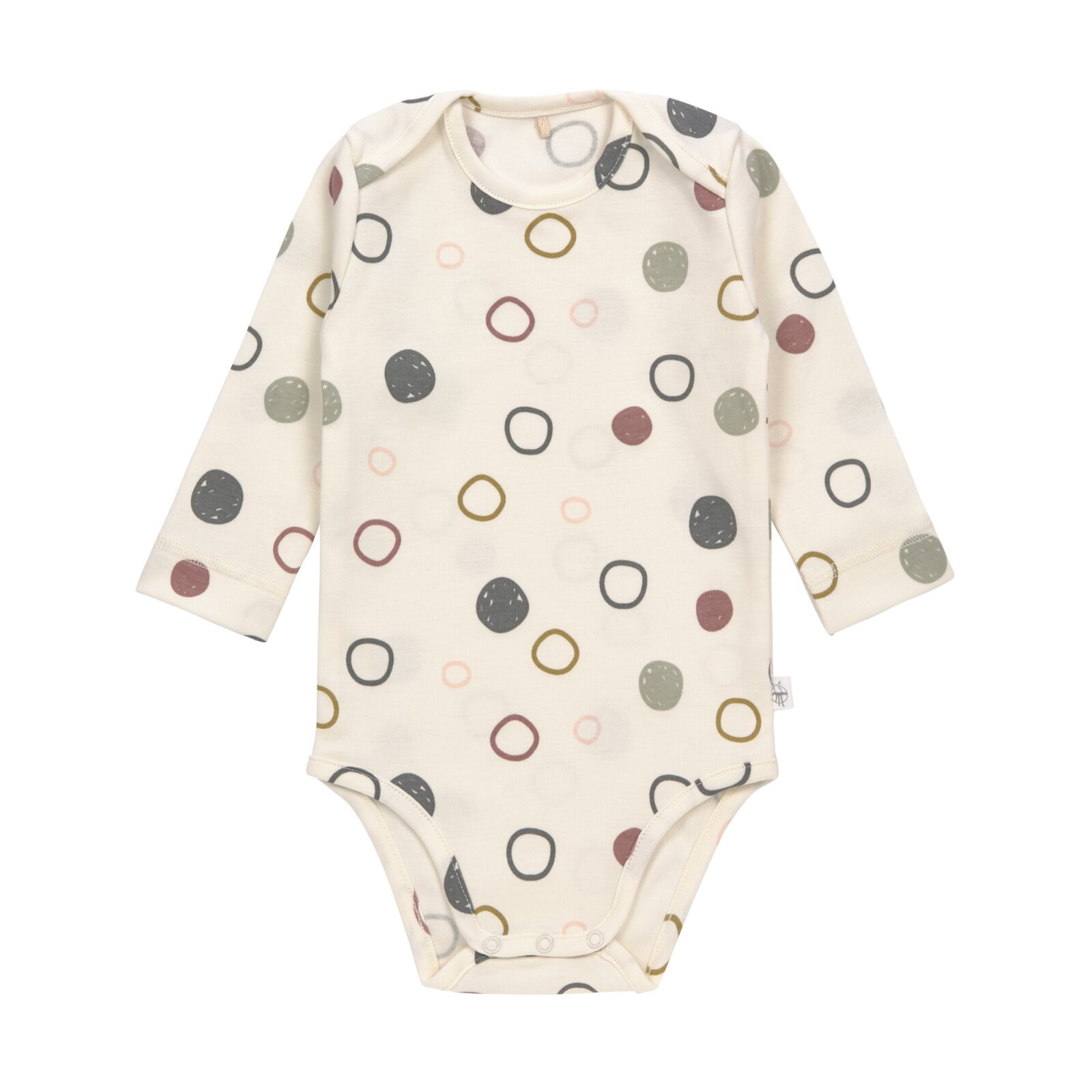 Lässig - Baby Body Kurzarm GOTS - Cozy Colors, Circles Offwhite Gr. 74/80 (A)