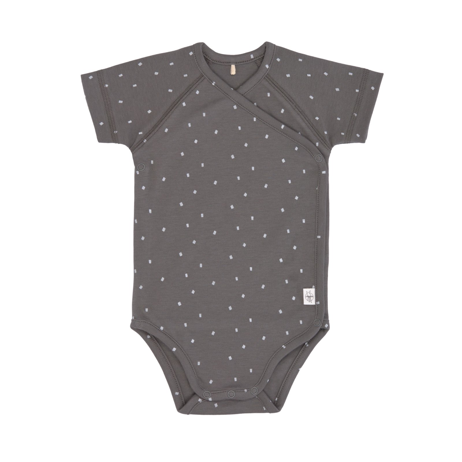 Lässig - Baby Wickelbody Kurzarm GOTS - Cozy Colors, Spots Anthracite Gr. 50/56 (2)