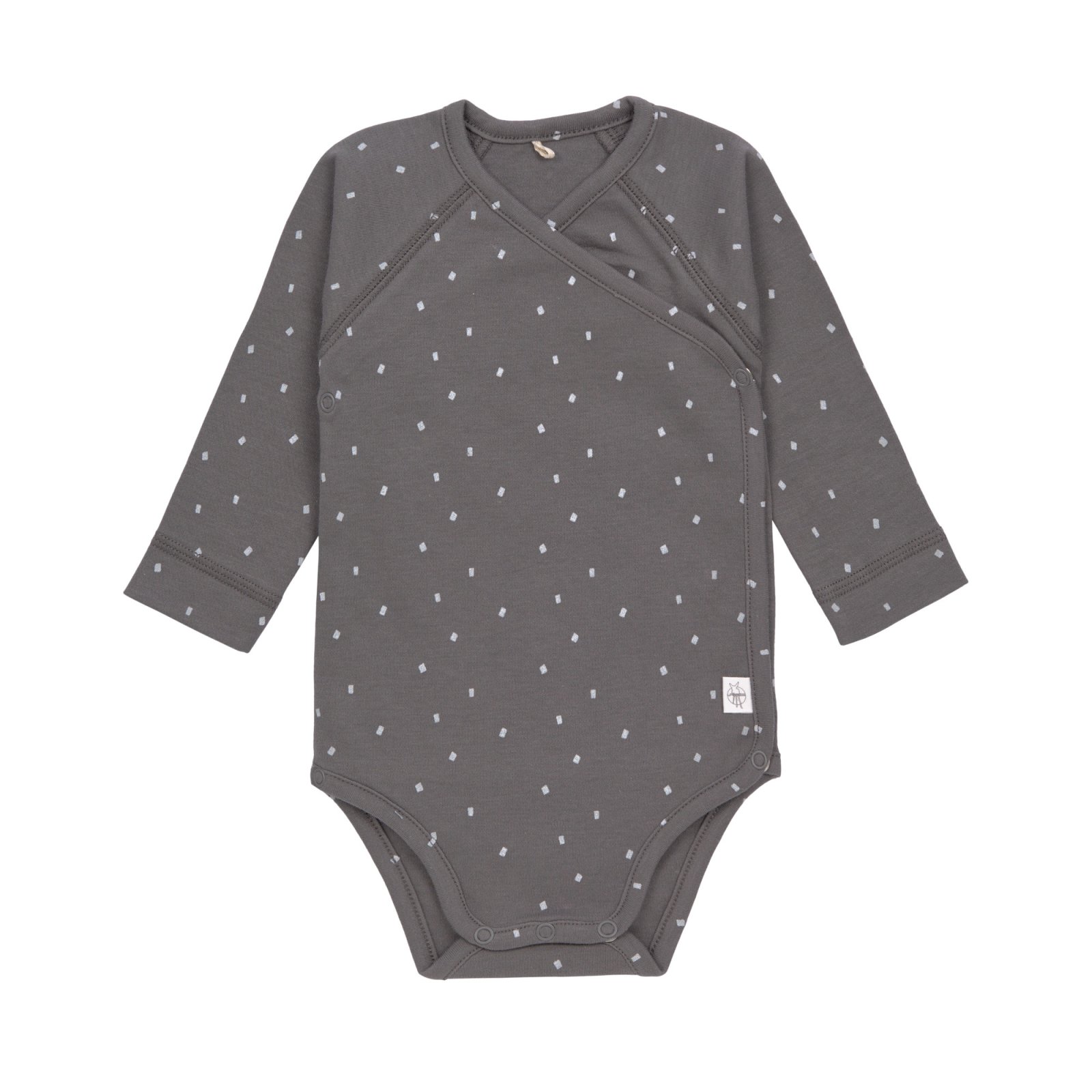 Lässig - Baby Wickelbody Langarm GOTS - Cozy Colors, Spots anthracite Gr. 50/56 (2)