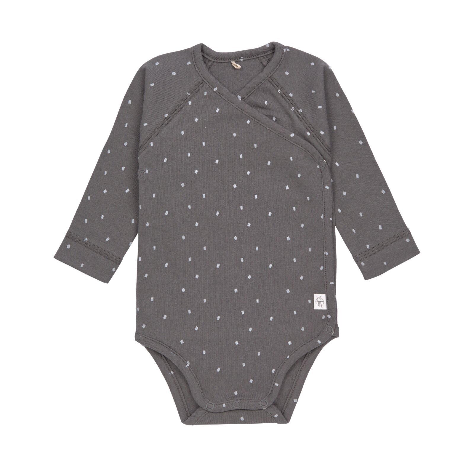 Lässig - Baby Wickelbody Langarm GOTS - Cozy Colors, Spots anthracite Gr. 62/68 (2)