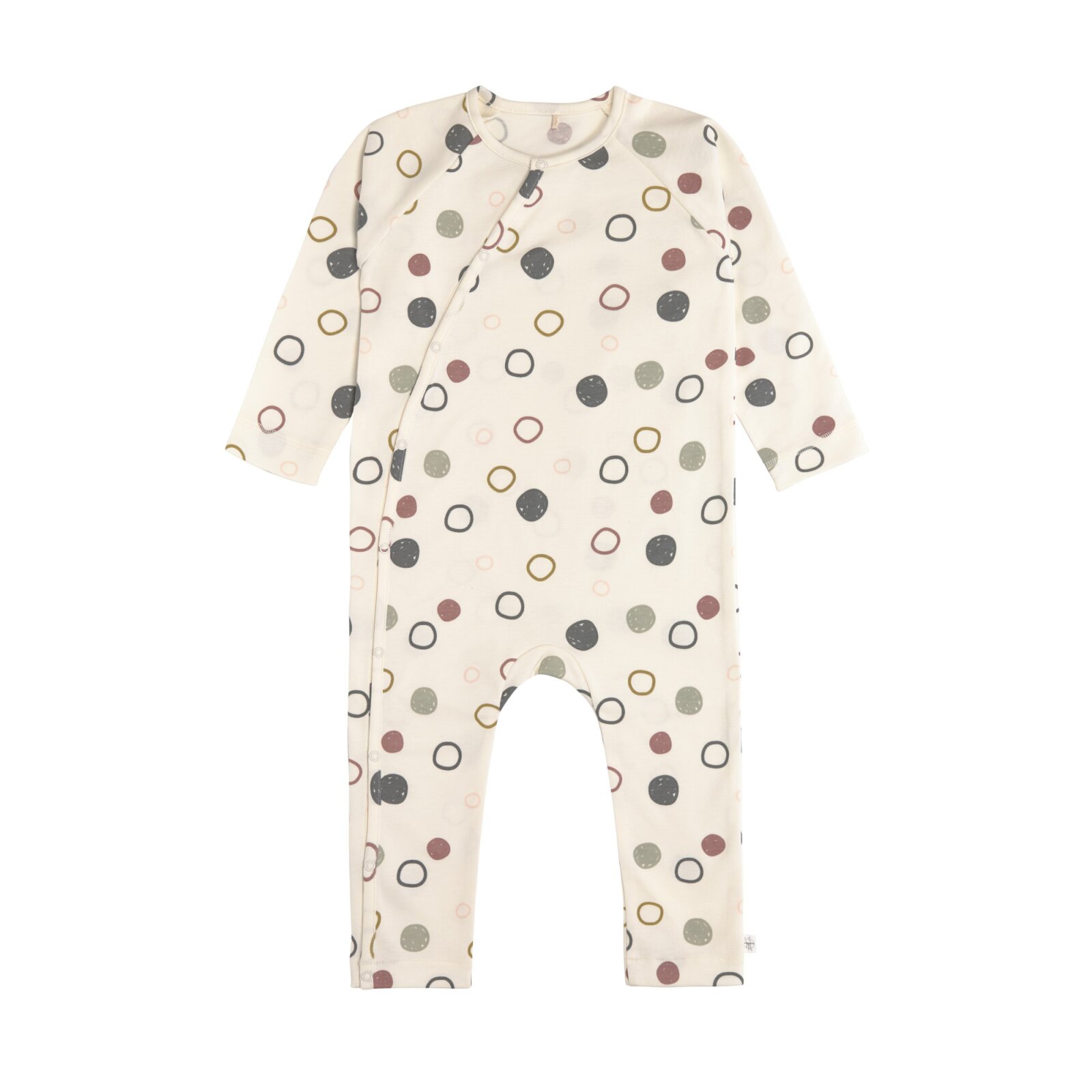 Lässig - Baby Schlafanzug GOTS - Pyjama Cozy Colors, Circles Offwhite Gr. 74-80 (A)