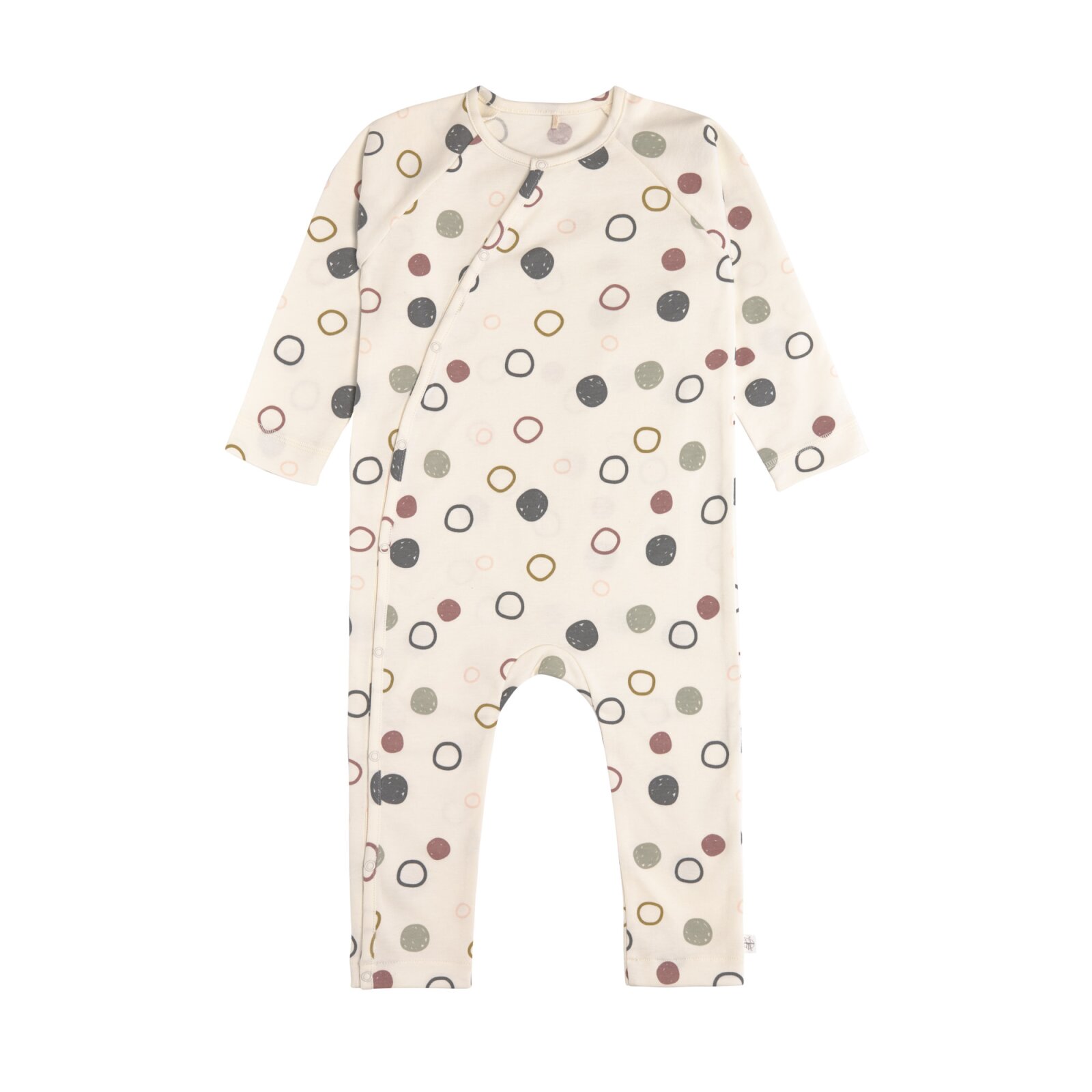 Lässig - Baby Schlafanzug GOTS - Pyjama Cozy Colors, Circles Offwhite Gr. 86/92