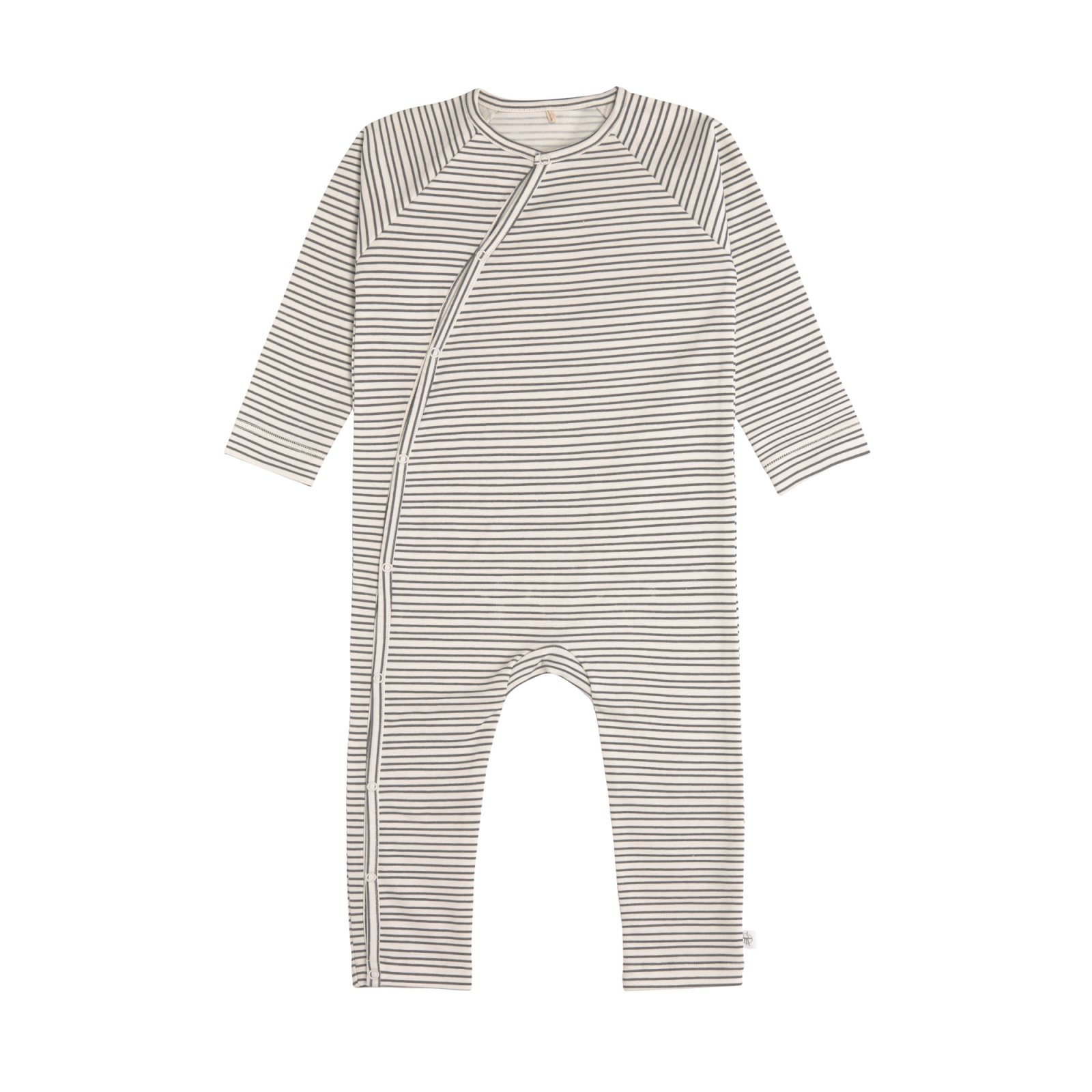 Lässig - Baby Schlafanzug GOTS - Pyjama Cozy Colors, Striped grey/anthracite Gr. 74-80 (A)