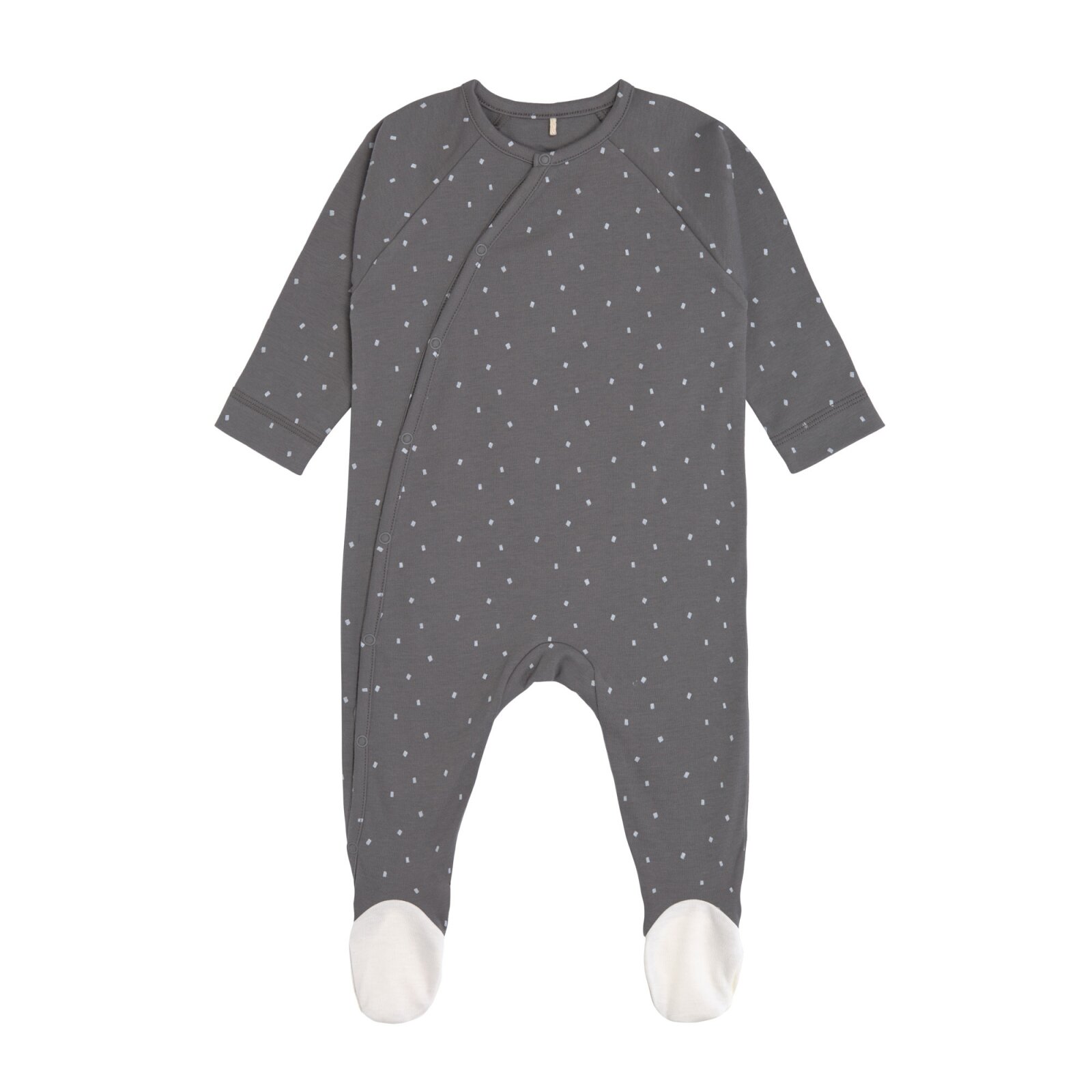 Lässig - Baby Schlafanzug mit Füßen GOTS - Pyjama Cozy Colors, Spots anthracite Gr. 62-68 (A)