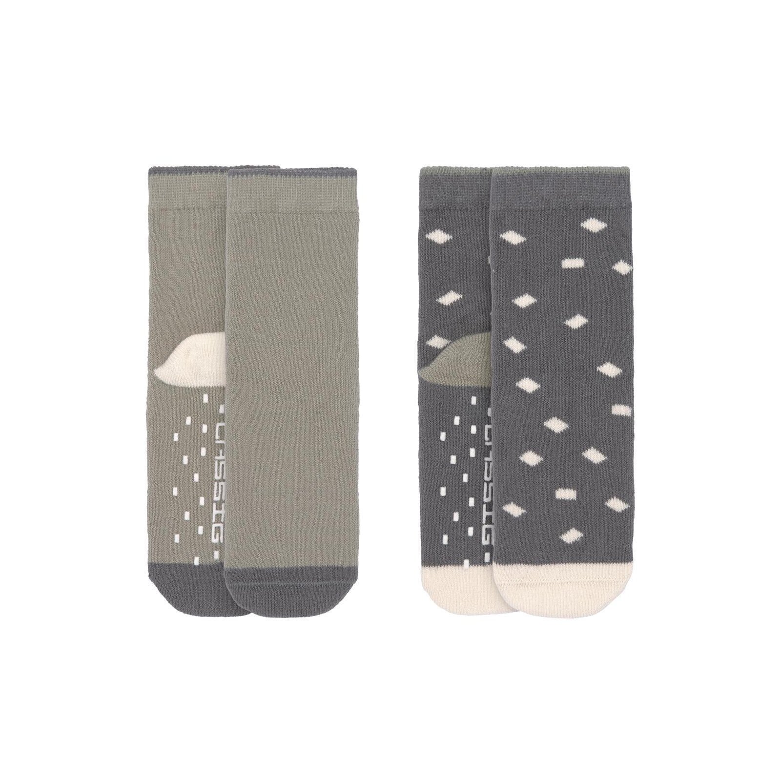 Lässig - Kinder Antirutsch-Socken (2er-Pack) - Anti-Slip Socks, ANTHRACITE/OLIVE Gr. 27-30 (2)
