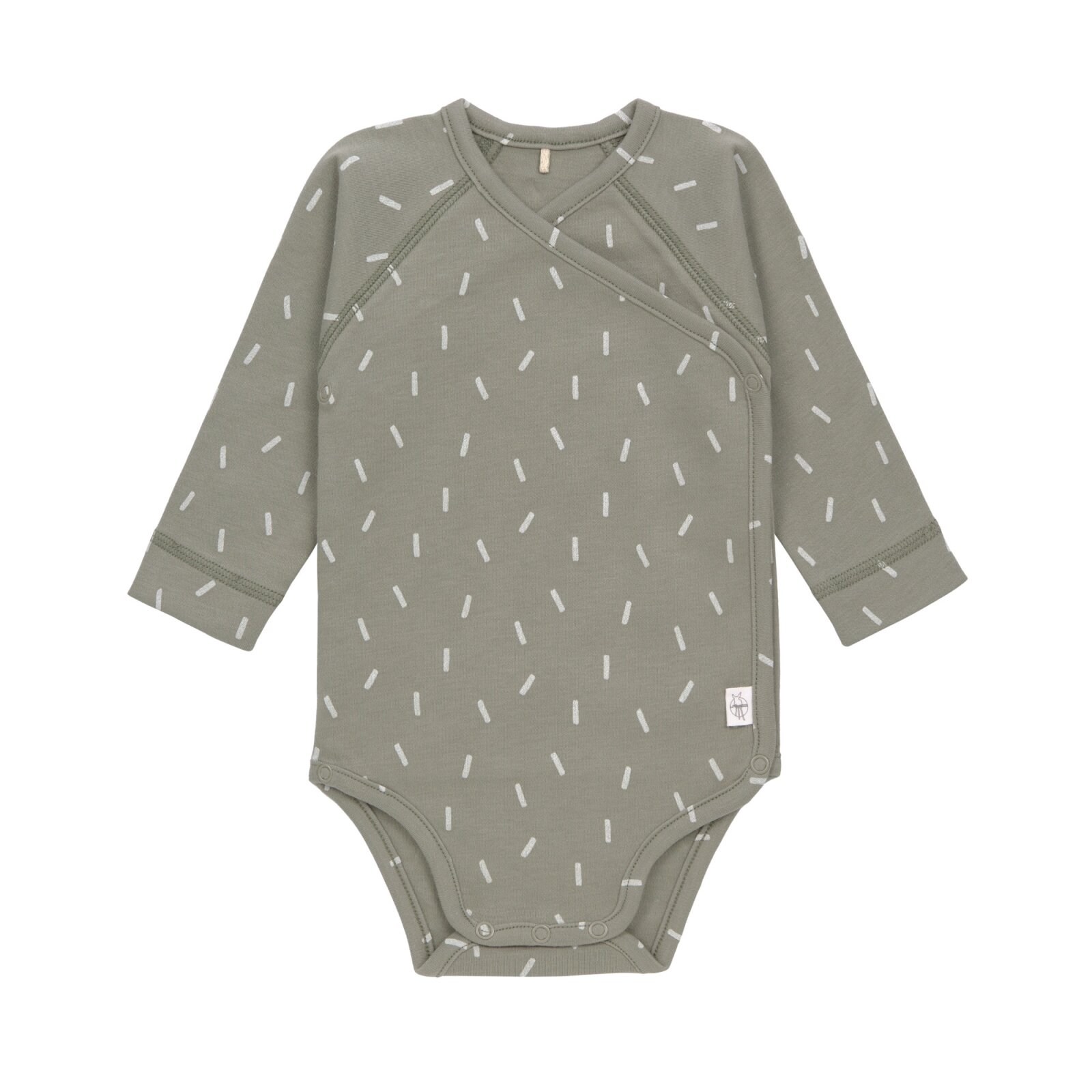 Lässig - Baby Wickelbody Langarm GOTS - Cozy Colors, Speckles olive Gr. 62/68 (2)