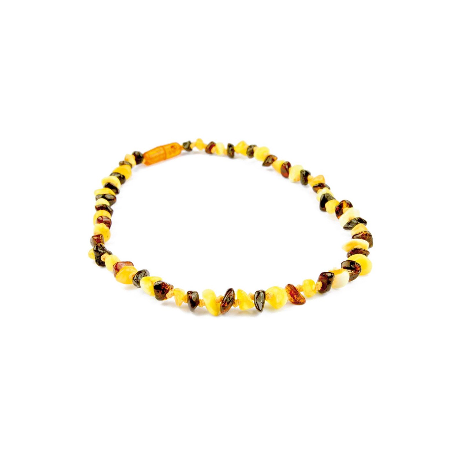 Grünspecht - Baby-Bernsteinkette Flachbarock, multi (6)