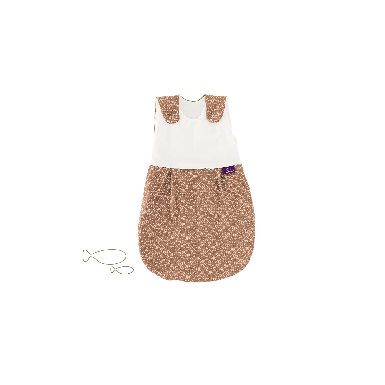 Träumeland - Baby-Ganzjahresschlafsack LIEBMICH Fische braun Gr. 68/74 (A)