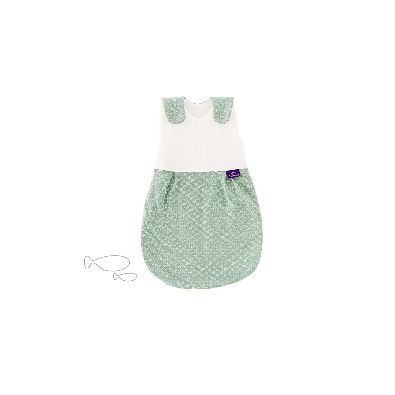 Träumeland - Baby-Ganzjahresschlafsack LIEBMICH Fische mint Gr. 68/74
