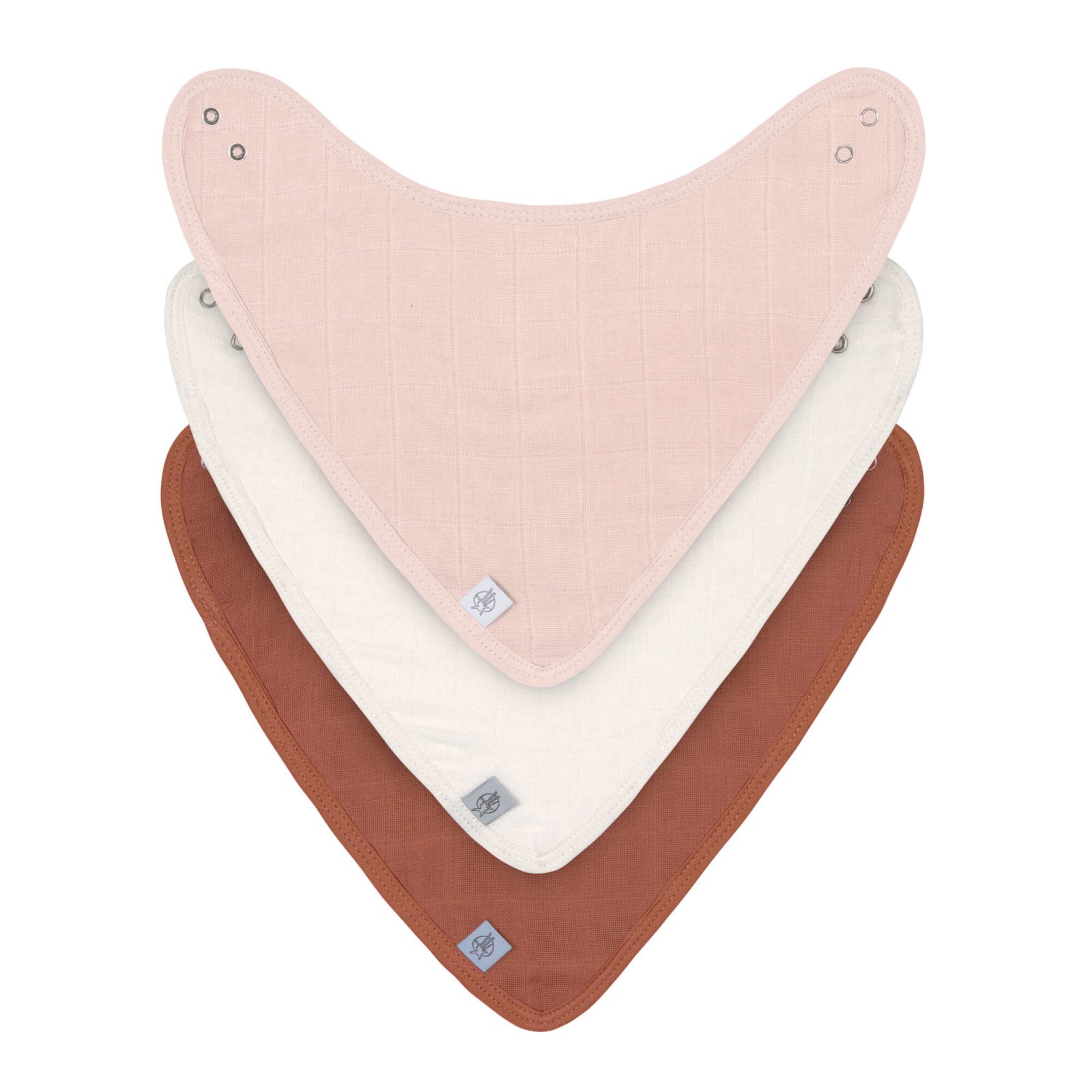 Lässig - Halstuch Mull (3 Stk) - Bandana, Powder Pink Milky Rust (2)