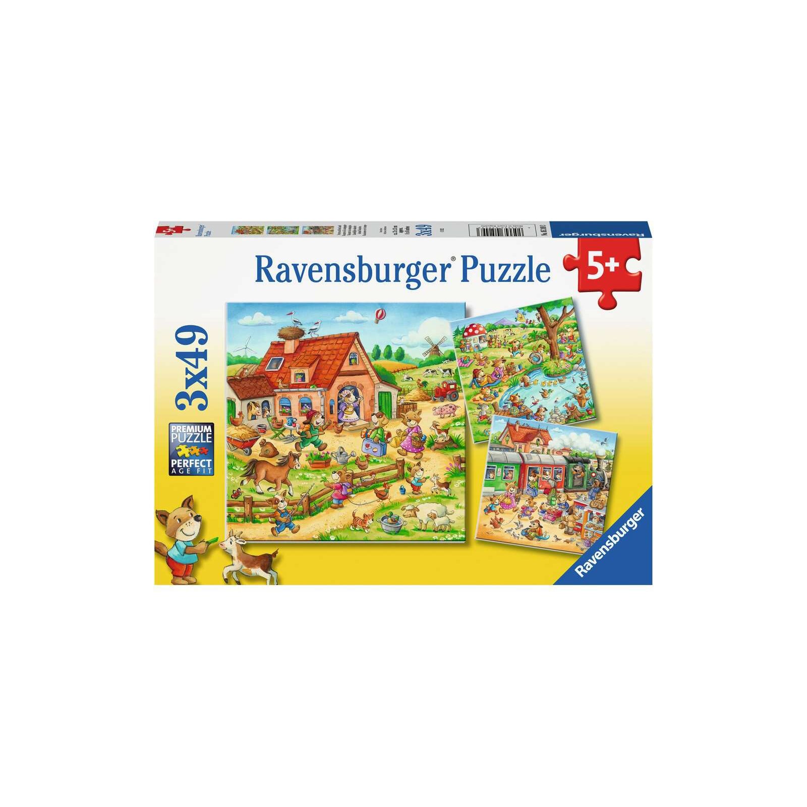 Ravensburger - Puzzle - 3 x 49 Teile - ab 5 Jahre - Ferien auf dem Land (A)