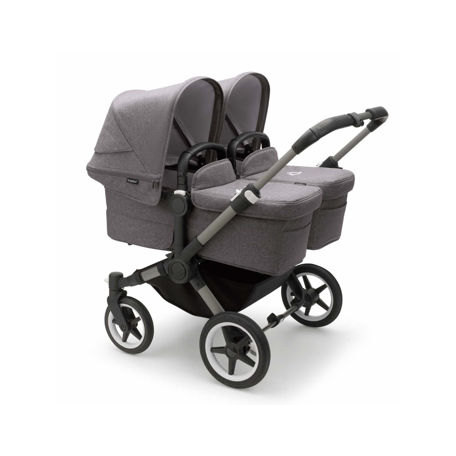 BUGABOO - Donkey 5 Zwillings-Kinderwagen mit Liegewanne und Sitz CORE (GRAPHIT / GRAU-MELIERT)