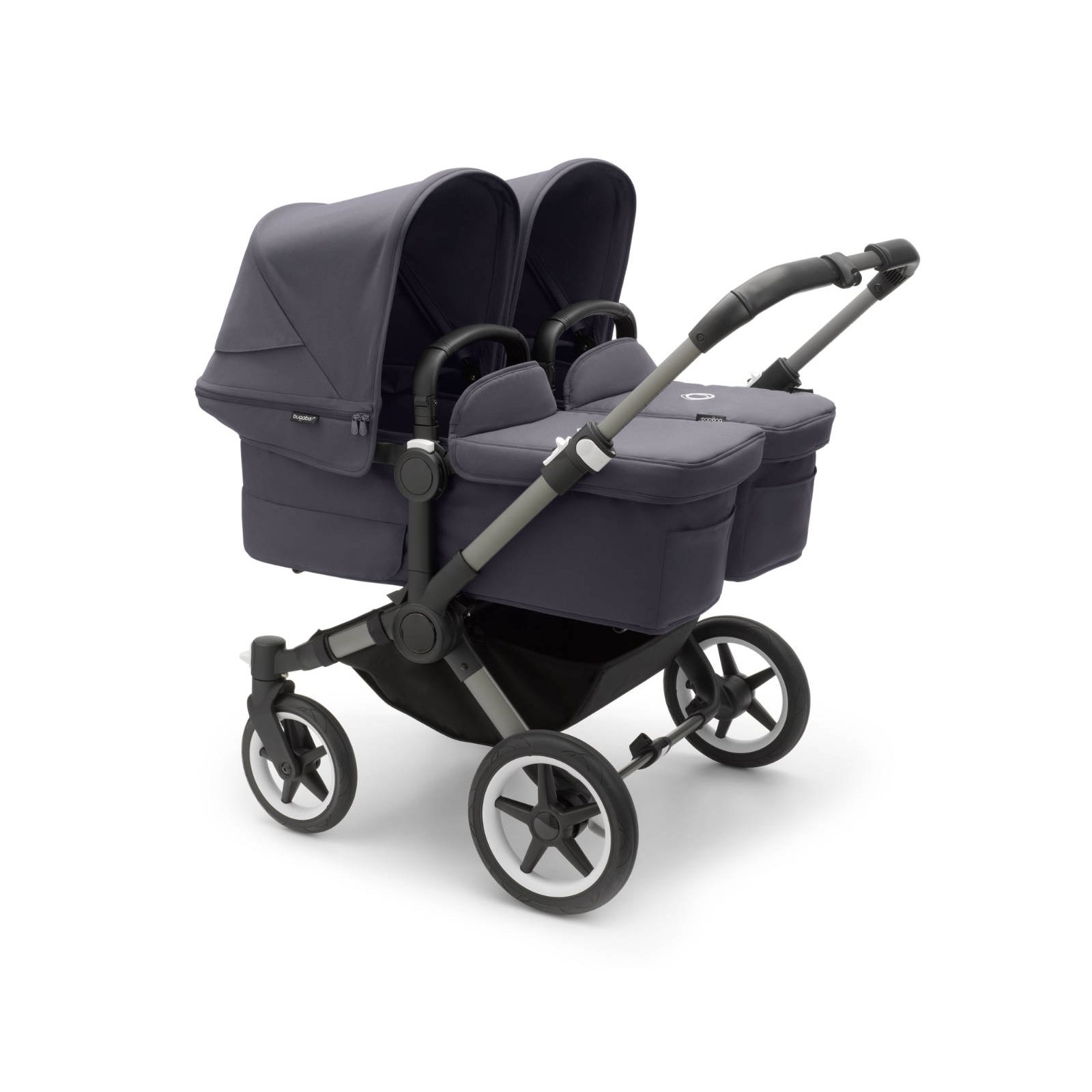 BUGABOO - Donkey 5 Zwillings-Kinderwagen mit Liegewanne und Sitz CORE (GRAPHIT / STURMBLAU)