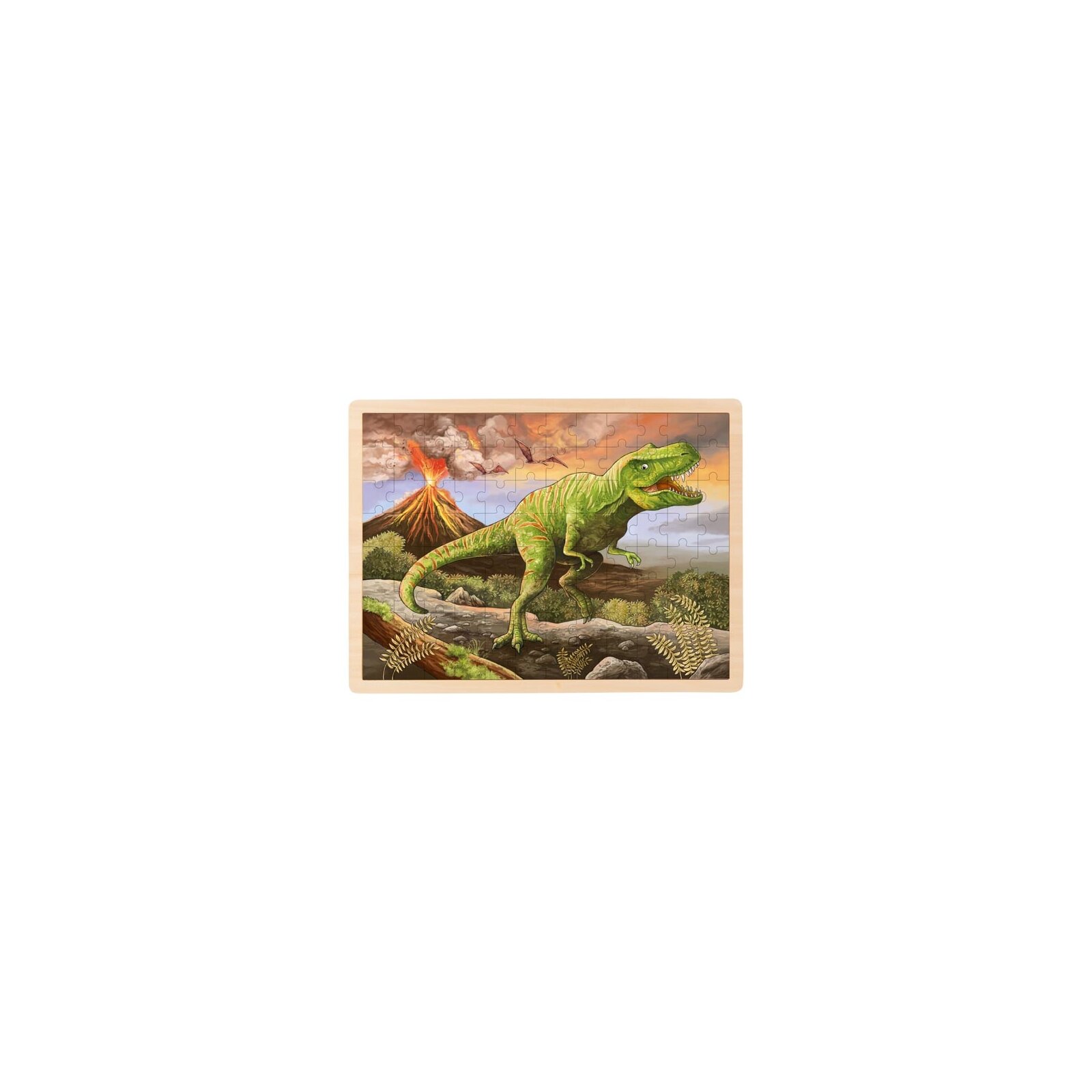 Goki - Puzzle aus Holz - 96 Teile - ab 3 Jahre - T-Rex
