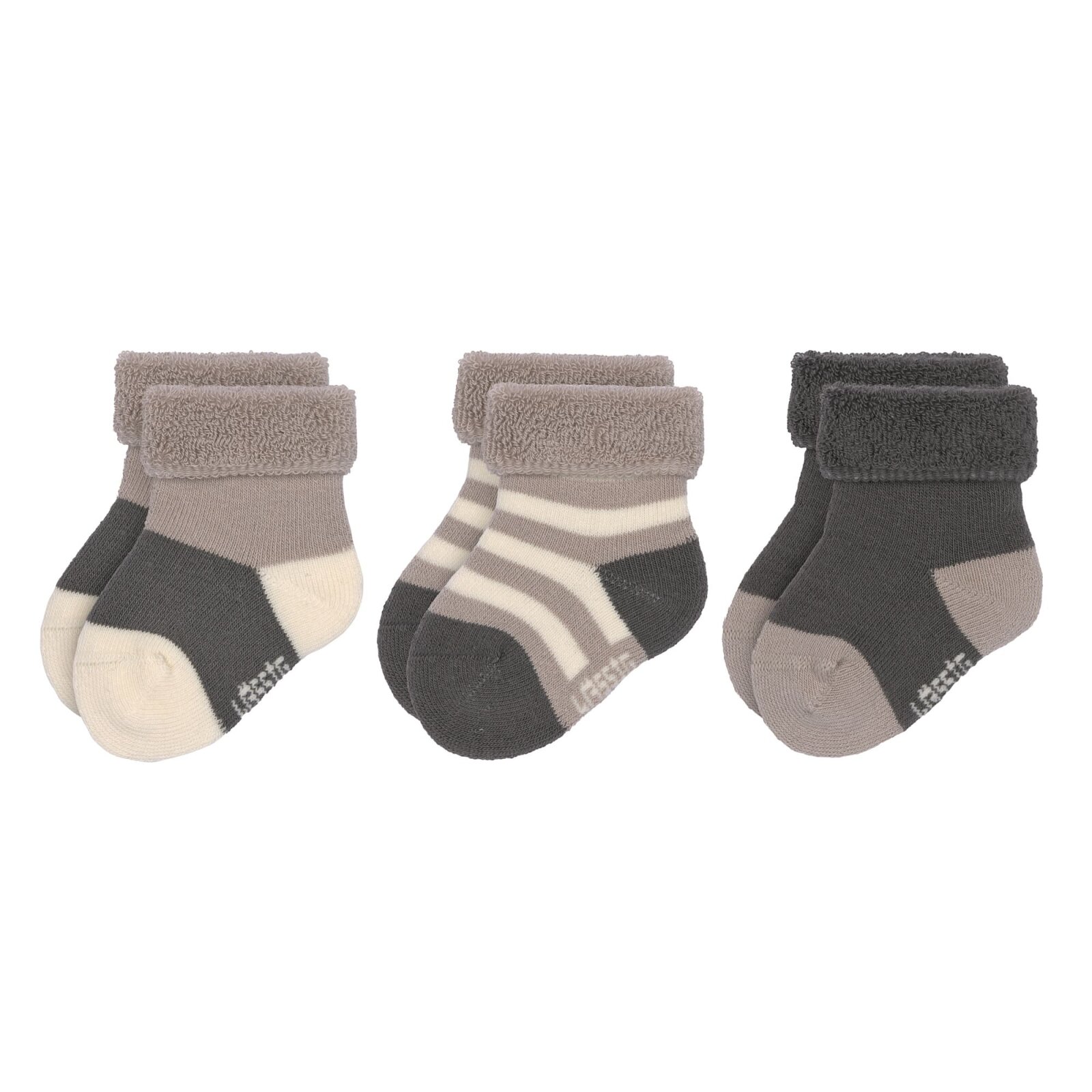 Lässig - Frottee Socken Gr. 23-26 Anthrazit Taupe (A)