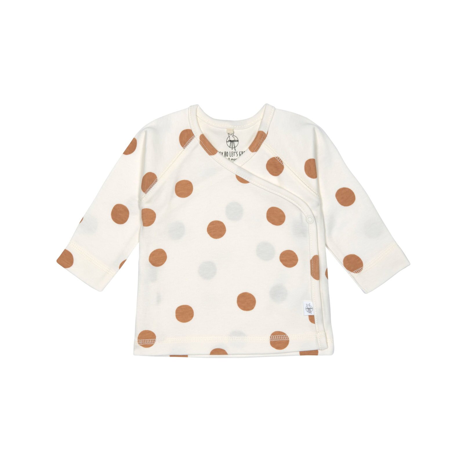 Lässig - Wickelhemd Kimono Bio-Baumwolle - Big Dots Milky, Gr. 62/68