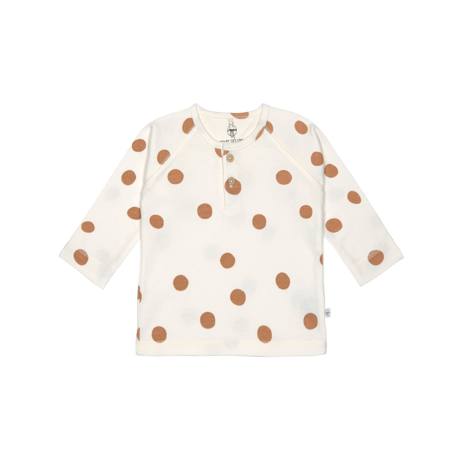 Lässig - Langarmshirt Bio-Baumwolle Big Dots, Milky - 74/80, 7-12 Monate