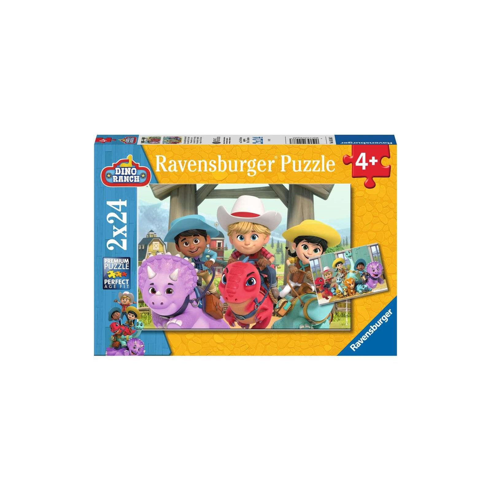 Ravensburger - Puzzle - 2 x 24 Teile - ab 4 Jahre - Dino Ranch Freundschaft (A)