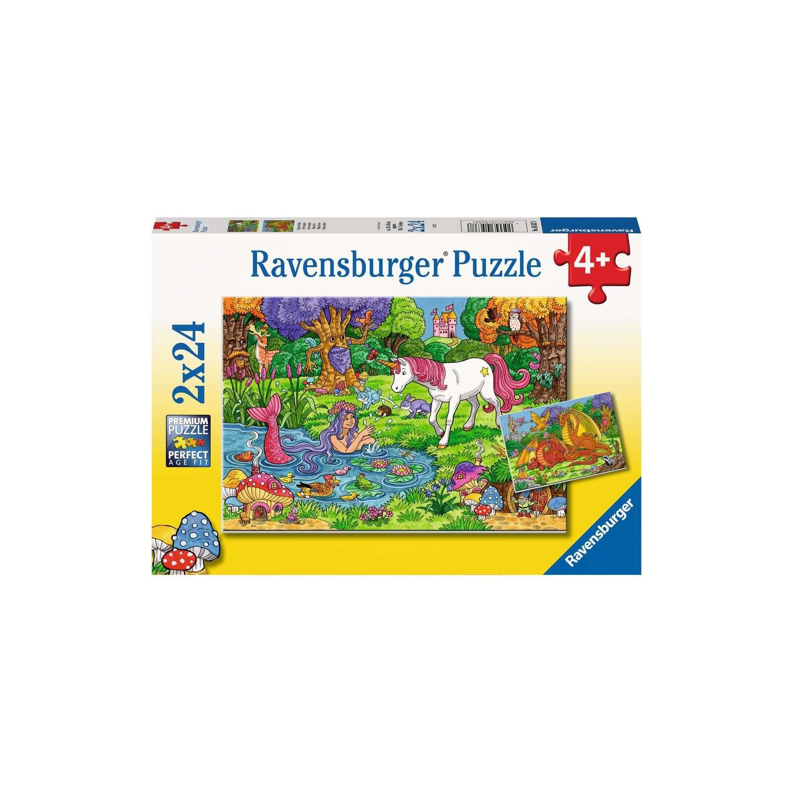 Ravensburger - Puzzle - 2 x 24 Teile - ab 4 Jahre - Magischer Wald (A)