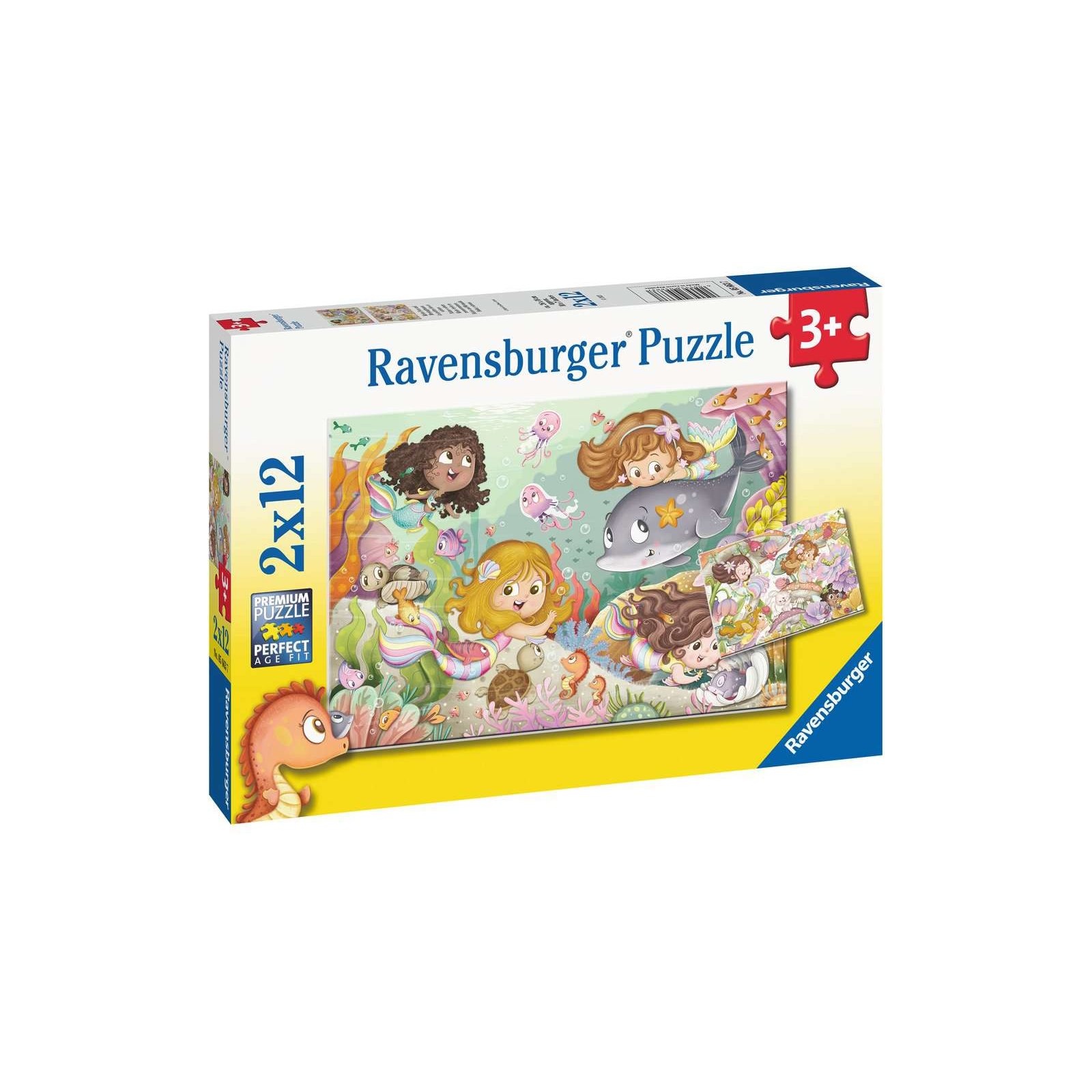 Ravensburger - Kleine Feen und Meerjungfrauen PUZZLE (2 x 12 TEILE)