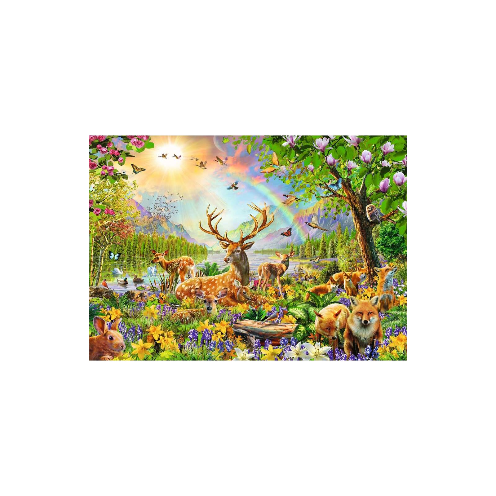 Ravensburger - Puzzle - 200 Teile - ab 8 Jahre - Anmutige Hirschfamilie (A)