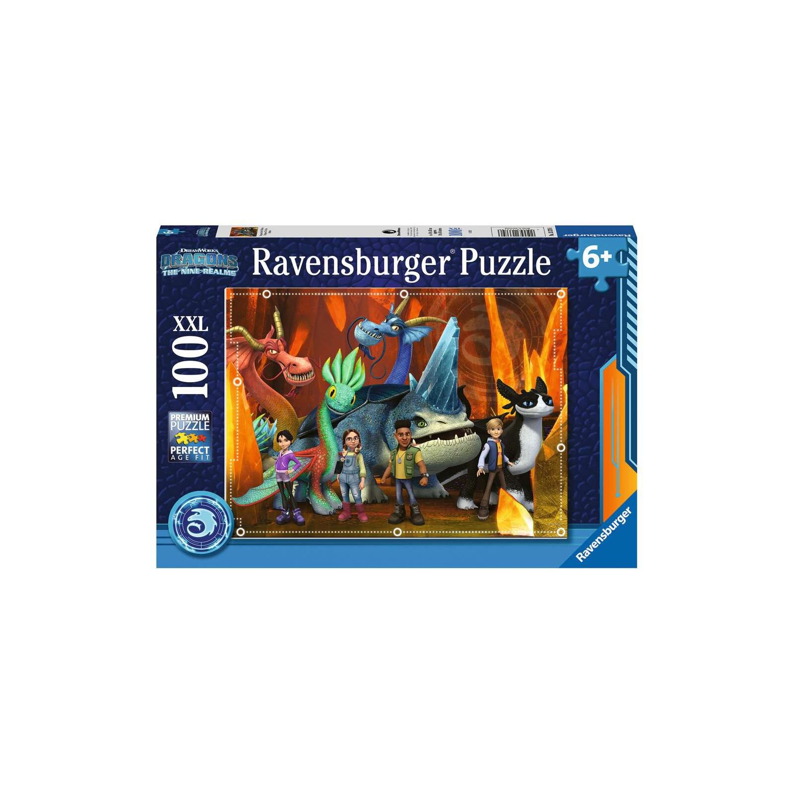 Ravensburger - Puzzle - 100 Teile - ab 6 Jahre - Dragons die 9 Welten (A)