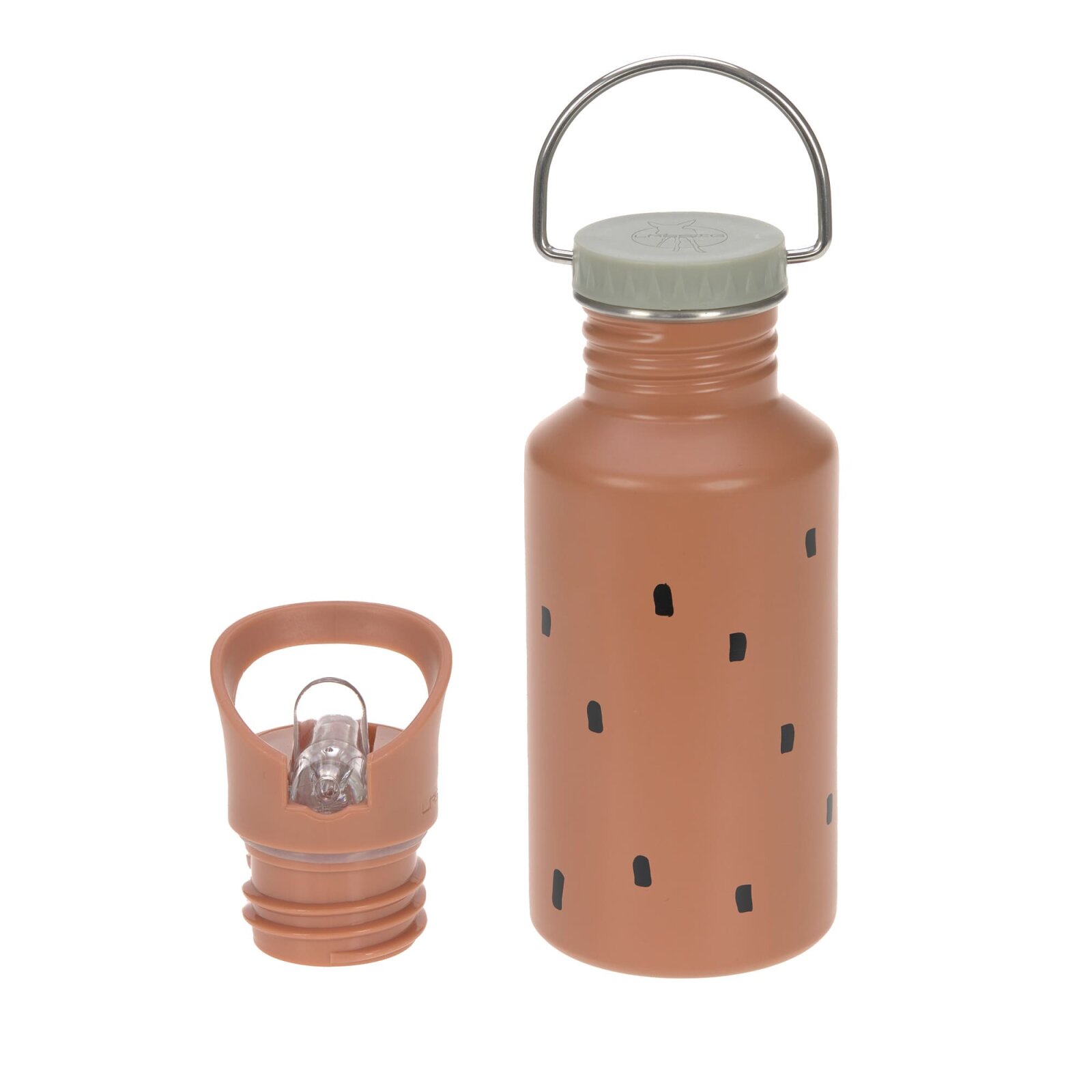 Lässig - Trinkflasche Kinder - Edelstahl, Happy Prints Karamell (2)