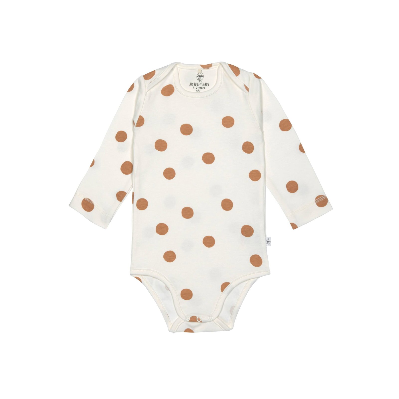 Lässig - Baby Langarm-Body - Big Dots Milky, Gr. 74/80, 7-12 Monate
