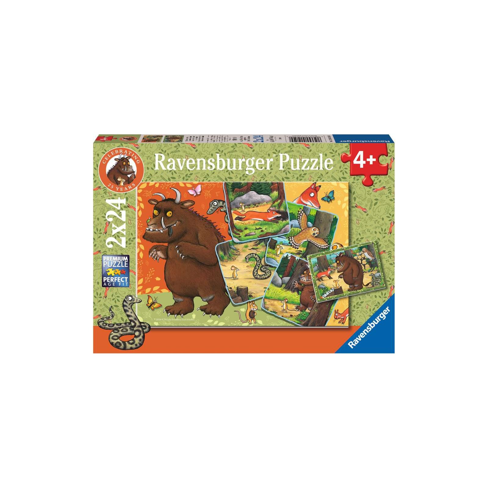 Ravensburger - Puzzle - 2 x 24 Teile - ab 4 Jahre - 25 Jahre Grüffelo! (A)