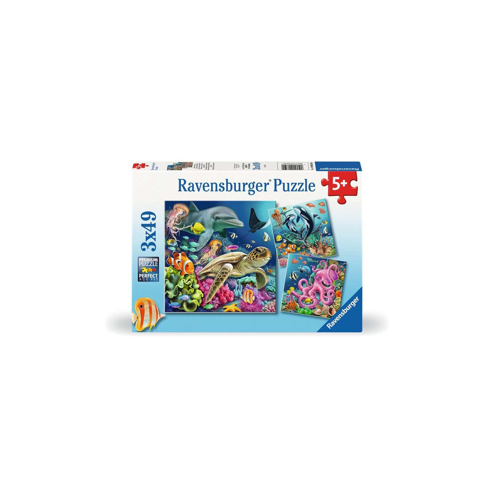Ravensburger - Puzzle - 3 x 49 Teile - ab 5 Jahre - Bezaubernde Unterwasserwelt (A)