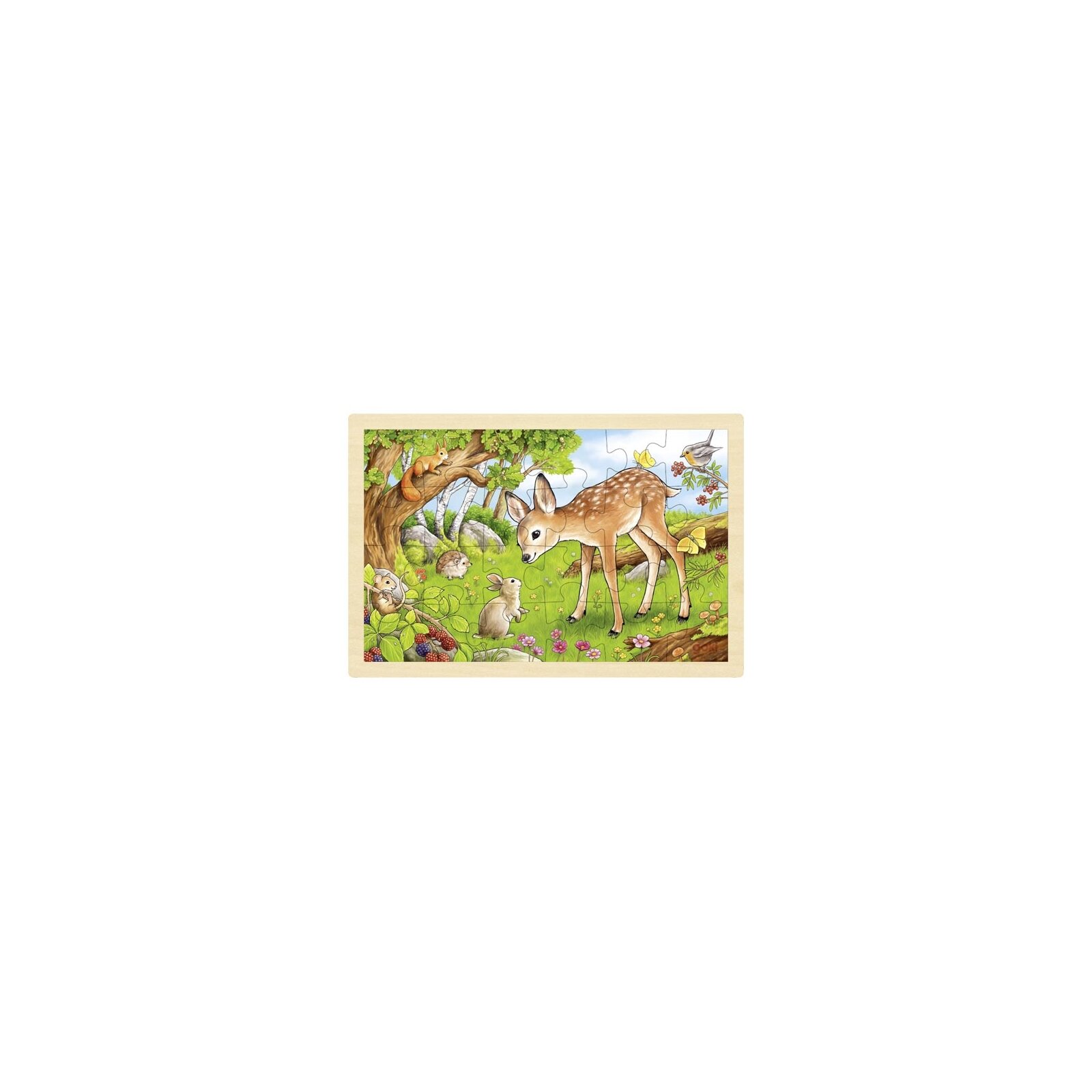 Goki - Puzzle aus Holz - 24 Teile - ab 3 Jahre - Rehkitz